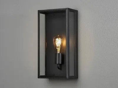Produktbild von Konstsmide Carpi Wandleuchte groß schwarz, 1xE27 Sockel, max 1x60W, 240V, Aluminium/Glas, 7349-750
