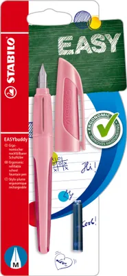 Produktbild von STABILO Schulfüller mit Standard-Feder M -  EASYbuddy Pastel in rosiges Rouge - blau (l…