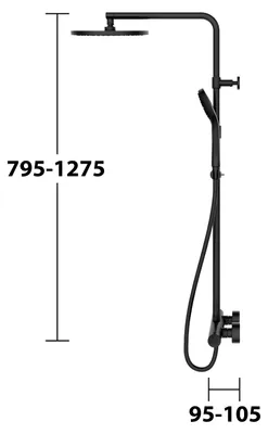 Produktbild von Keuco Thermostat-Brausemischer Plan blue Aufputz, mit Kopfbrause, schwarz-matt