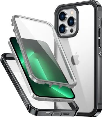 Image de Étui pour iPhone 14 Pro, étui de protection intégrale à 360° avec coque arrière transparente et protecteur d'écran