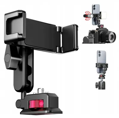 Image de Support de fixation pour téléphone sur trépied d'appareil photo, pied ISO, filetage 1/4" ARRI / Ulanzi / MA56 / Référence : S042