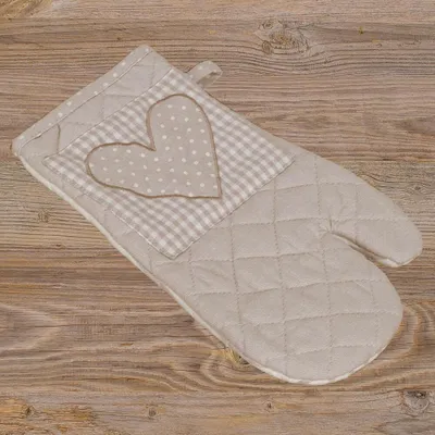 Produktbild von Topfhandschuh Landhaus Premium Karo Herz 33x17 cm