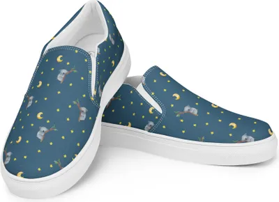 Produktbild von Mr. & Mrs. Panda Damenschuhe Koalabär Größe 36 - Blau - Geschenk, Loafer, Lustige Sprüche, Schlafzimmer, Koala, schlafen, Bär, Slipper Damen, Mokassins, Traum, Für