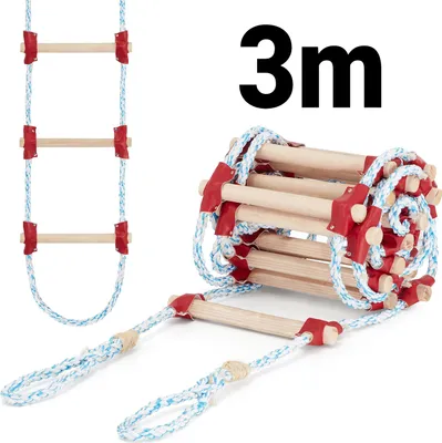 Zdjęcie produktu dla Drabina sznurowa linowa na dach ATESTOWANA 3m dekarska pleciona HIGHER