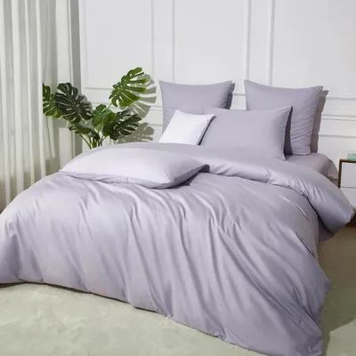 Produktbild von Bettwäscheset 135 x 200 cm, 2-teilig, Baumwolle Lyocell Seide, flieder, für Einzelbett