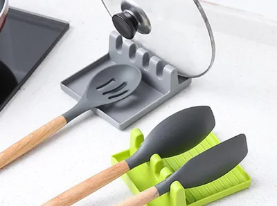Produktbild von GKA 2 Stück Löffelablage und Topfdeckelhalter Ablage für Löffel Pfannenwender Messer Deckel Topfdeckel