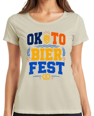 Obrázok produktu pre OKTO BIER FEST, , Bayern, párty, pitie, kožené nohavice, tradičné šaty (Dirndl), dámske tričko, farba: prírodná, veľkosť: 3XL