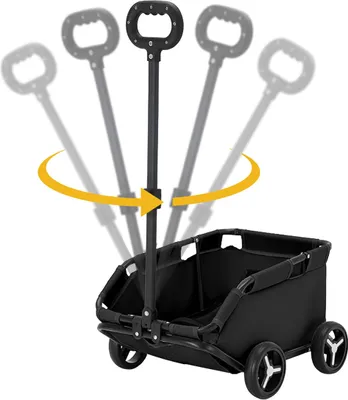 Produktbild von Haustierwagen, kompakt und faltbar, 360° drehbare Wagenstange mit Sicherheitsschnalle für kleine Hunde, Schwarz