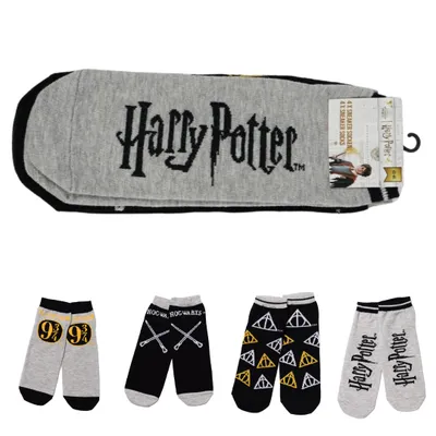 Produktbild von HARRY POTTER Socken grau-schwarz, 4 Paar – verschiedene Größen Größe: 39 - 42