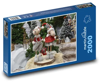 Obrázek produktu pro Puzzle 2000 Vánoční sobí dekorace - martinpuzzle