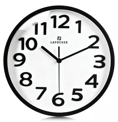 Produktbild von Lafocuse 3D Ziffern Lautlos Wanduhr Weiß, Modern Wanduhr 30cm Leicht zu Lesen, Ohne Ticken Geräuschlos Deko für Küche Wohnzimmer Schlafzimmer Büro