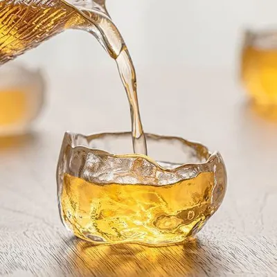 Produktbild von Transparente Kungfu-Teetasse aus Glas, 1 Stück, mit Wärmeisolierung