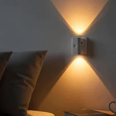 Zdjęcie produktu dla Lampka nocna LED czujnik ruchu zmierzchu ściemnialna 3 kolory zestaw 2