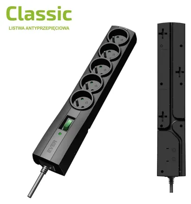 Immagine prodotto di Ever classic 3m 5 prese ac 250 v nero