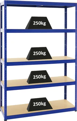 Produktbild von Schwerlastregal Big Elephant S | HxBxT 180x120x45 cm | Fachlast 250kg | Blau