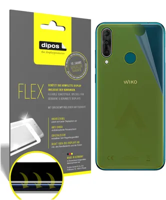 Produktbild von 2x Schutzfolie für Wiko View 3 Rückseite Folie, 100% Displayabdeckung, dipos Flex