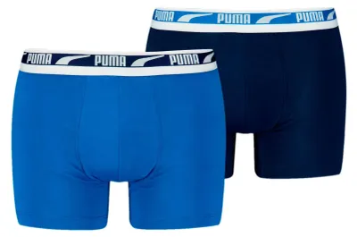 Productafbeelding van Puma Everyday Multi Logo boxershorts, 2 stuks, kleur: True Blue, maat: L