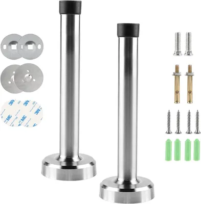 Produktbild von Edelstahl Türstopper 15 cm, Gummikopf, Langlebig, Geräuschdämpfend, 3 Montagemethoden