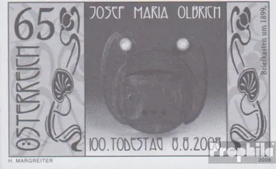 Produktbild von Briefmarken Österreich 2008 Mi 2757S (kompl.Ausg.) Schwarzdruck postfrisch Josef Maria Olbrich