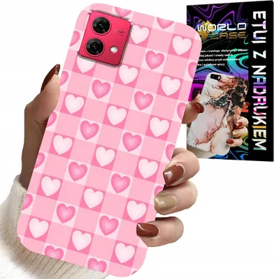 Immagine prodotto di Custodia per Motorola Edge 40 Neo - Griglia a cuori rosa + Foil
