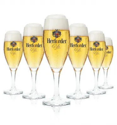 Produktbild von 6x Herforder Pils Bier Glas 0,2l Pokal Imperial Sahm Tulpe Gläser Brauerei Beer