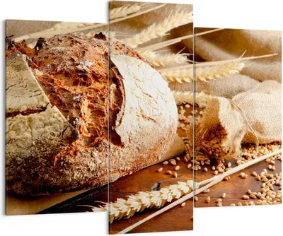 Produktbild von Bild auf Leinwand - Leinwandbild - Brot Bäckerei Lebensmittel Roggen - 130x100cm - Wand Bild - Wanddeko - Leinwanddruck - Bilder - Kunstdruck - Leinwand bilder - Wandkunst - CB130x100-2246