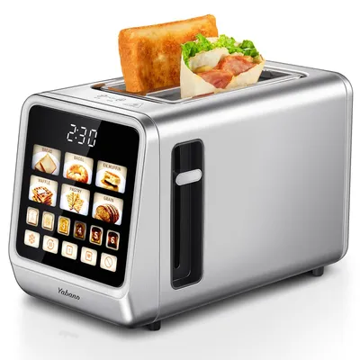 Immagine prodotto di Tostapane Yabano, 2 fette, in acciaio inossidabile, con display touchscreen e timer LED