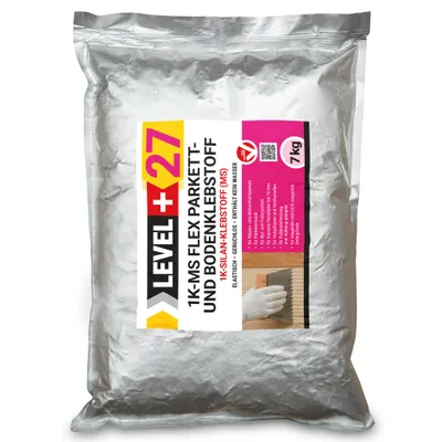 Produktbild von Parkettkleber 7kg Holzboden Kork Klebstoff Silan-Kleber Bodenkleber 1K-MS Flex Level+27