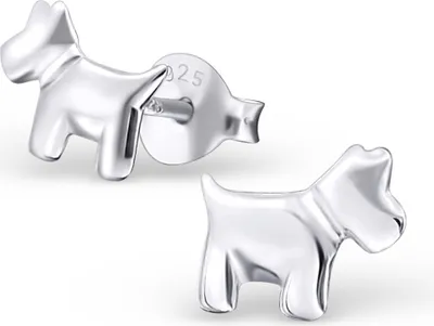 Produktbild von Ohrstecker Hund: Silber Ohrringe Terrier