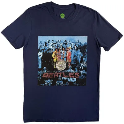 Obrázok produktu pre The Beatles Sgt Pepper Blue (Back Print) Navy Blue M Tričko