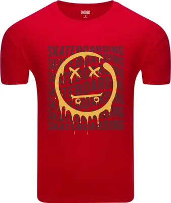 Produktbild von Diarbo Herren T-Shirt mit Skateboard Druck Skateboard-Emoji Rot Gr.XXL