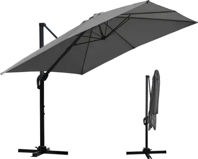Obrázok produktu pre Aopunly slnečník osvetlenie konzolový slnečník 300 cm záhradný slnečník pavilón UV50+ sivá