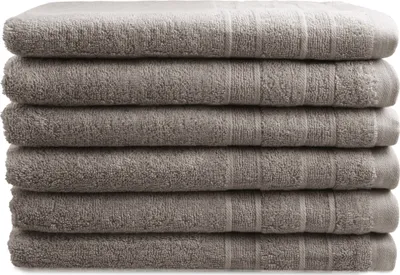 Produktbild von DoubleDry Luxor Gästehandtücher Set - 6 Teilig - 100% Baumwolle - 550 g/m² - Weich - 30x50 cm -   - Beige Grau