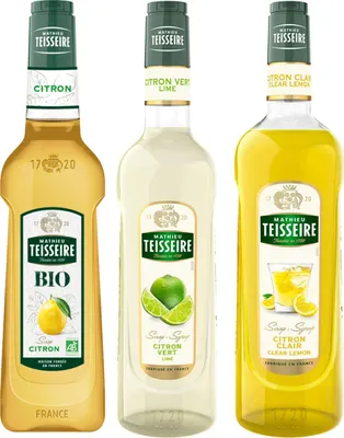 Image de Teisseire -Sirop de citron - 50cl B.I.O. -Citron vert, citron vert 70cl, citrons légers 1L