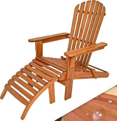 Produktbild von CASARIA® Sonnenliege Holz Wetterfest Klappbar 160kg Belastbarkeit Fußstütze Armlehnen Garten Balkon Terrasse Holzstuhl Liege Ergonomisch Adirondack