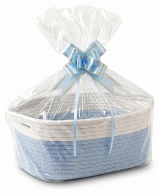 Image de Panier cadeau vide avec anse, cordon en coton, 30 cm, pour cadeaux