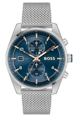Produktbild von Boss Herrenuhr SKYTRAVELLER 1514149 Quarz Edelstahl schwarz 50m wasserdicht