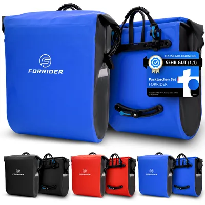 Produktbild von Forrider Tourer 2er Set Gepäckträgertasche - mit viel Stauraum! 2x25L - blau