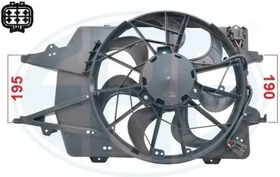 Obrázok produktu pre ERA 352082 Ventilátor chladenia motora Chladičový ventilátor pre FORD FOCUS (DAW, DBW) Vodný chladič Ø395 mm