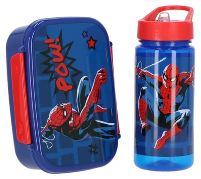 Produktbild von Marvel Spiderman Kinder 2 teiliges Set Brotdose Trinkflasche 500 ml