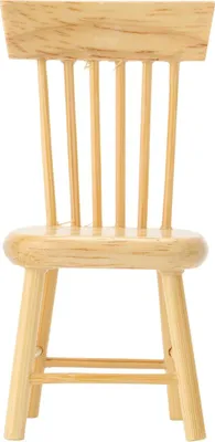 Produktbild von Miniaturmöbelmodell Holzspeisesatzuhl für 1:12 Puppenhaus Accessoire (Holzfarbe)