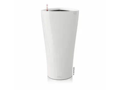 Produktbild von LECHUZA-Pflanzgefäß DELTA Premium 40 Weiß Hochglanz | Pflanzsäule mit Bewässerungssystem | Hochglanz-Oberfläche | Ø 39 x 75,5 cm | 15540