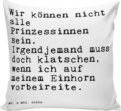 Produktbild von Mr. & Mrs. Panda kuschelkissen 40x40 Wir können nicht alle... - Weiß - Geschenk, Einhörner, Realität, zier kissen, Deko, für sofa, Freunde, witzig, Lustige Sprüche