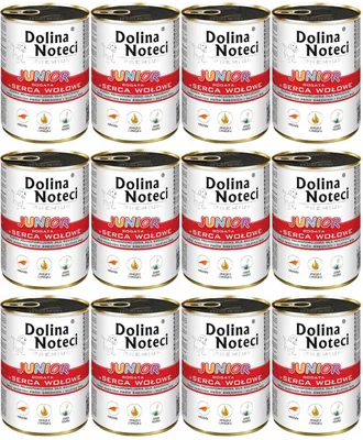 Produktbild von Dolina Noteci Premium Junior Rinderherzen 24x400g