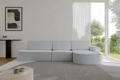 Produktbild von ALTDECOR Ecksofa mit Schlaffunktion und Bettkasten - MARI-L2-S - 368X167X85 - Grau Corner Sofa Eckcouch Couch L-Form, links/rechts angeordnet, Schlafcouch Ausziehbar Wohnlandschaft