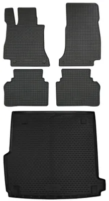 Produktbild von Gummi Kofferraumwanne + Fußmatten Set für Mercedes E-Klasse S213, Bj. 2016-
