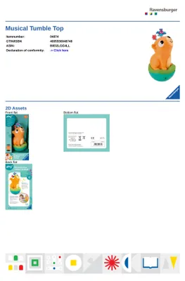 Obrázok produktu pre Play+ Musik. Stehauf-Kreisel, hudobná hračka, 1 rok / roky, AAA, Viacfarebný