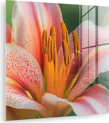 Produktbild von MuchoWow Glasbilder - Bilder auf Wandbild - Foto auf Glas Lilie - Nahaufnahme - Hellrosa 20x20 cm Wanddekoration aus Glas - Acrylglasbild - Acrylbilder - Bilder von Glas - Moderne