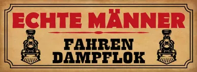 Produktbild von vianmo Holzschild 10x27 cm echte Männer fahren Dampflok Frauen