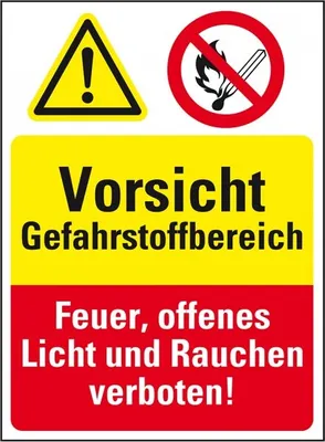 Produktbild von Dreifke® Aufkleber I Sicherheits-Kombischild mit Symbolen, Gefahrstoffbereich...
